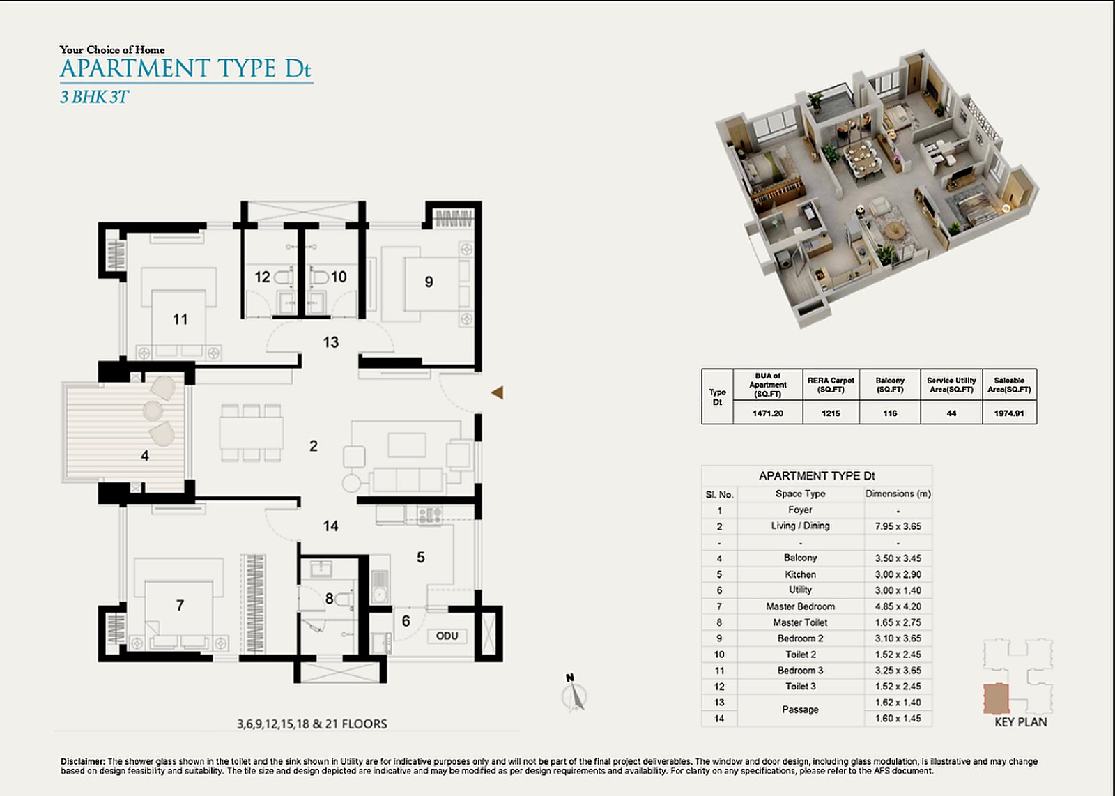 Utpalaa Apartment Type Dt floor plan